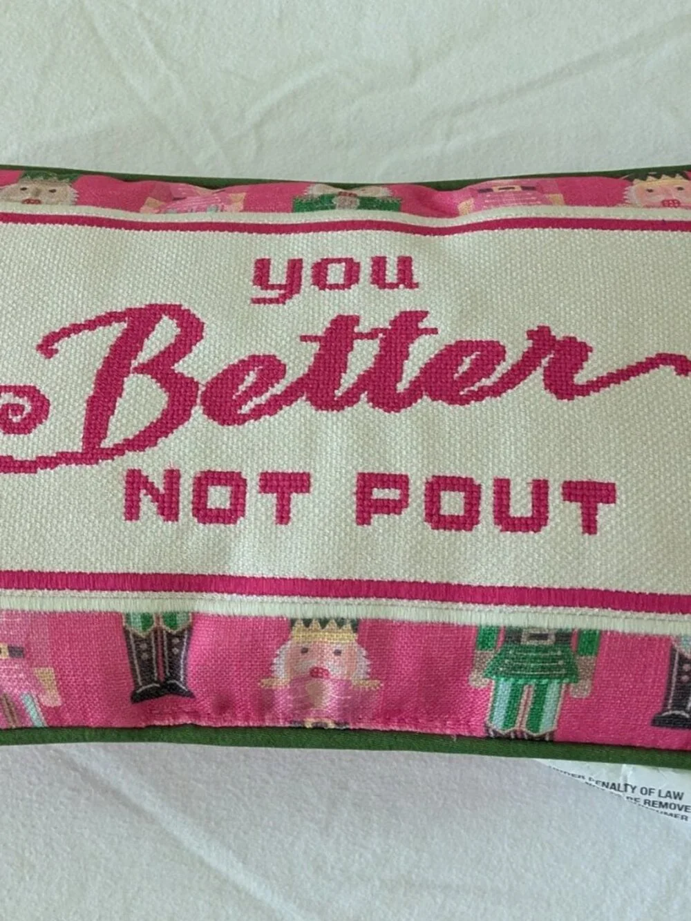Holiday Pillow  - You Better Not Pout - NEW